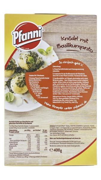 Pfanni Kartoffelknödel in Kochbeuteln halb & halb