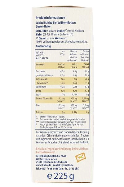 Kölln Bio Schmelzflocken Dinkel-Hafer