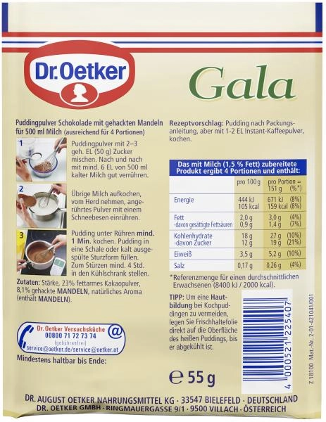 Dr. Oetker Gala Feiner Schoko-Mandel-Pudding