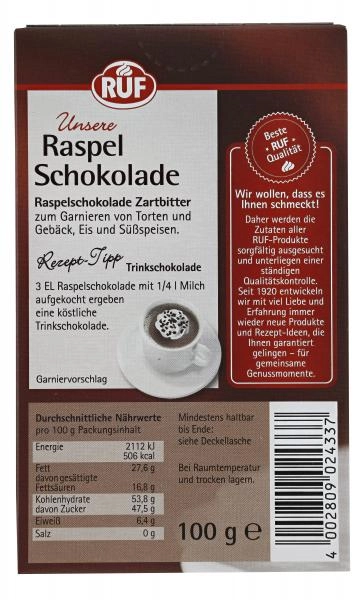 Ruf Raspel Schokolade Zartbitter