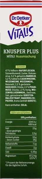 Dr. Oetker Vitalis Knusper Plus Müsli Nussmischung