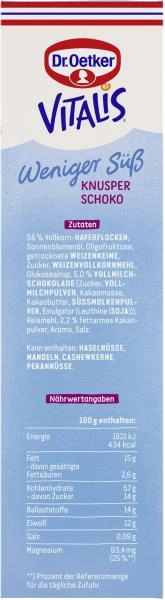 Dr. Oetker Vitalis Weniger Süß Knusper Schoko