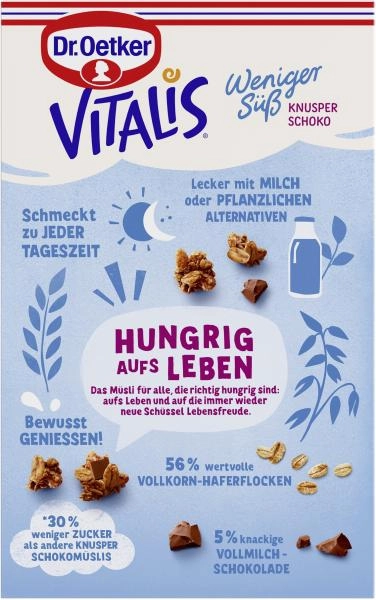 Dr. Oetker Vitalis Weniger Süß Knusper Schoko