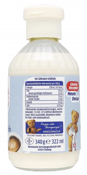 Bärenmarke Extra Leichte Kaffee-Milch 3% Fett