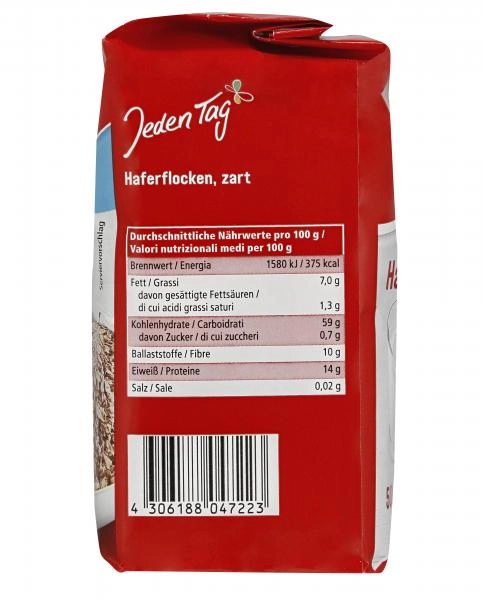 Jeden Tag Haferflocken zart