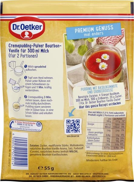 Dr. Oetker Seelenwärmer Gourmet Cremepudding Bourbon Vanille