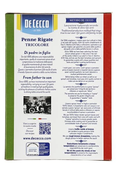 De Cecco Penne Rigate No. 41 Tricolore