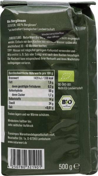 NaturWert Bio Berglinsen