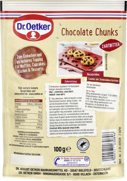 Dr. Oetker Chocolate Chunks Zartbitter