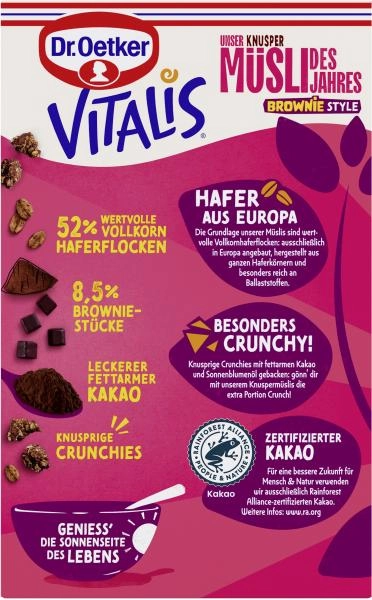 Dr. Oetker Vitalis Unser Müsli des Jahres Knusper Brownie Style