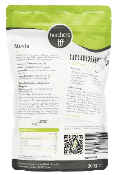 Borchers Stevia kristalline Streusüße