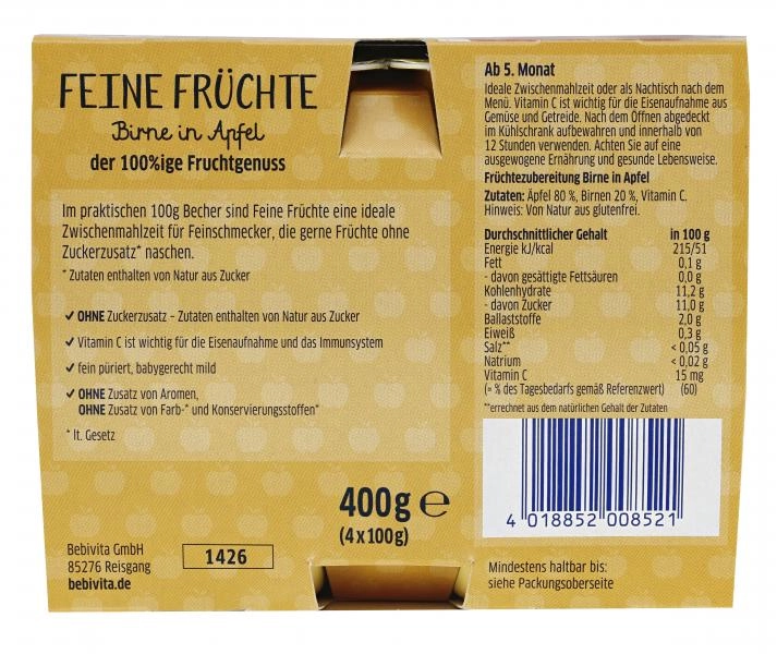 Bebivita Feine Früchte Birne in Apfel