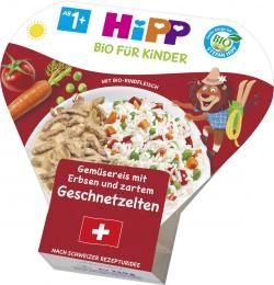 Hipp Gemüsereis mit Erbsen & zartem Geschnetzelten