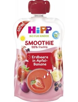 Hipp Bio Smoothie Quetschbeutel Erdbeer in Apfel-Banane