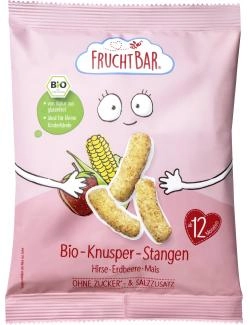 FruchtBar Bio-Knusper-Stangen Hirse-Erdbeere-Mais