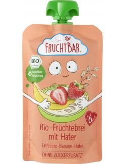 FruchtBar Bio Quetschie Früchtebrei mit Hafer Erdbeere-Banane-Hafer