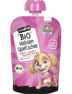 Pure & Fun Bio Helden Quetschie Pink Erdbeere-Himbeere & Vollkorn-Hafer