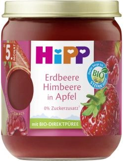 Hipp Bio Früchte Erdbeere Himbeere in Apfel