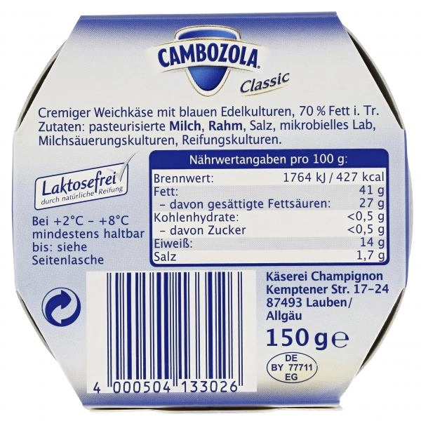 Cambozola Weichkäse classic feinwürzig & cremig