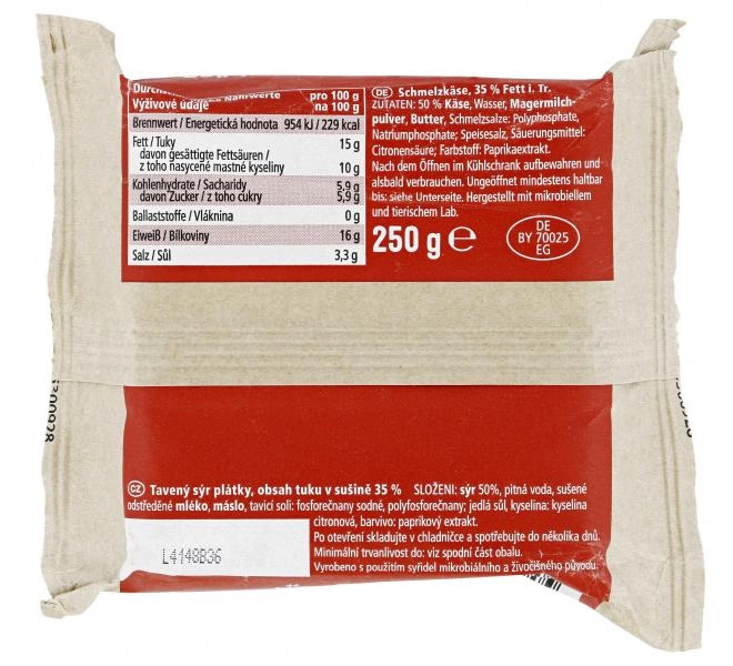 Jeden Tag Schmelzkäse-Scheiben Toast