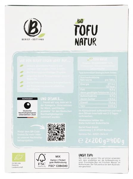 Berief Bio Tofu Natur