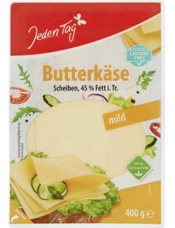 Jeden Tag Butterkäse in Scheiben