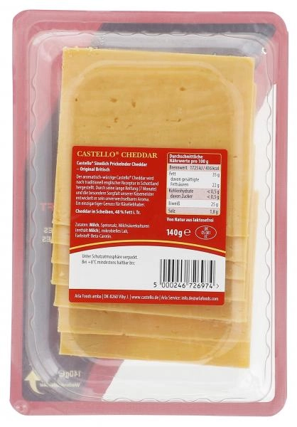 Castello Sinnlich prickelnder Cheddar Scheibenkäse