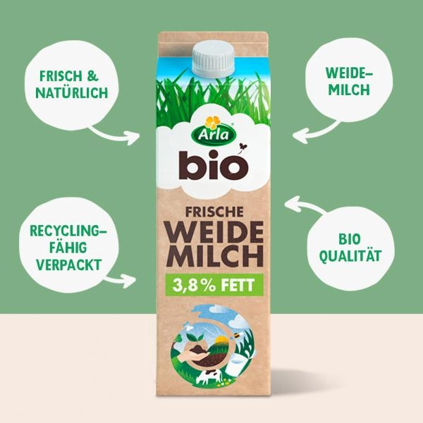 Arla Bio Frische Weidemilch 3,8% Fett