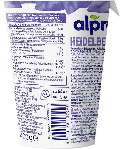 Alpro Soya Joghurtalternative Heidelbeere