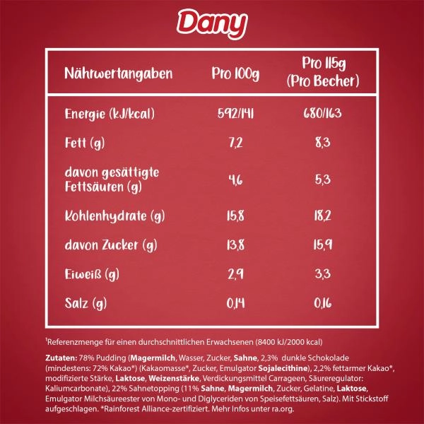 Dany Pudding Dunkle Schoko