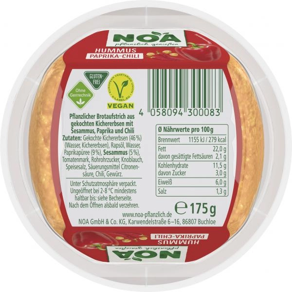 NOA Brotaufstrich Hummus Paprika-Chili