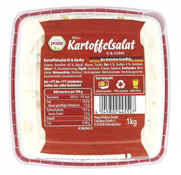 Popp Pell-Kartottelsalat Ei & Gurke