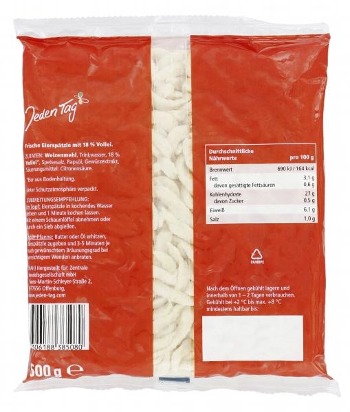 Jeden Tag Frische Eierspätzle