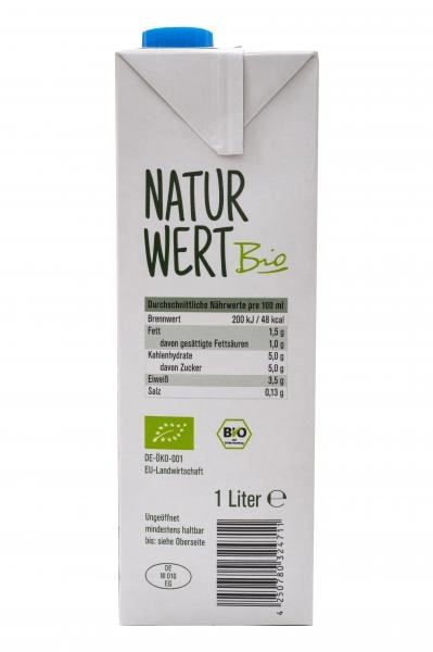 NaturWert Bio fettarme H-Milch 1,5 %