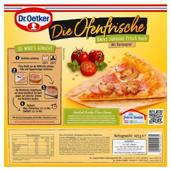 Dr. Oetker Die Ofenfrische Pizza Schinken-Champignon