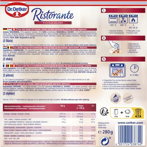 Dr. Oetker Ristorante Piccola Pizza Salame