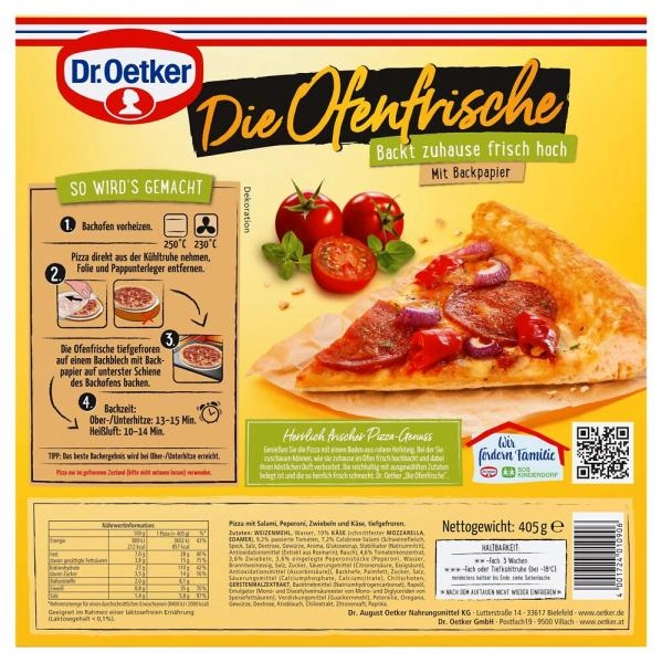 Dr. Oetker Die Ofenfrische Pizza Diavolo