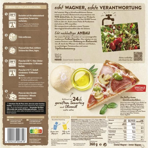 Original Wagner Die Backfrische Pizza Speciale