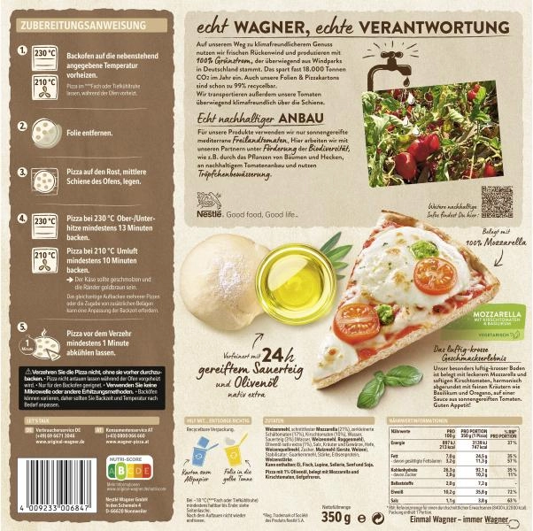 Original Wagner Die Backfrische Pizza Mozzarella