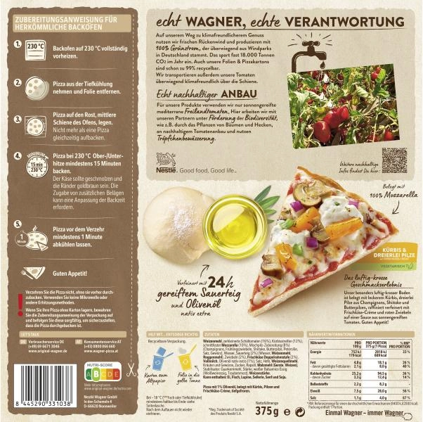 Original Wagner Die Backfrische Pizza Kürbis & Dreierlei Pilze