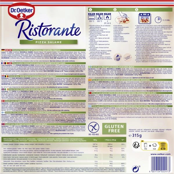 Dr. Oetker Ristorante Pizza Salame glutenfrei