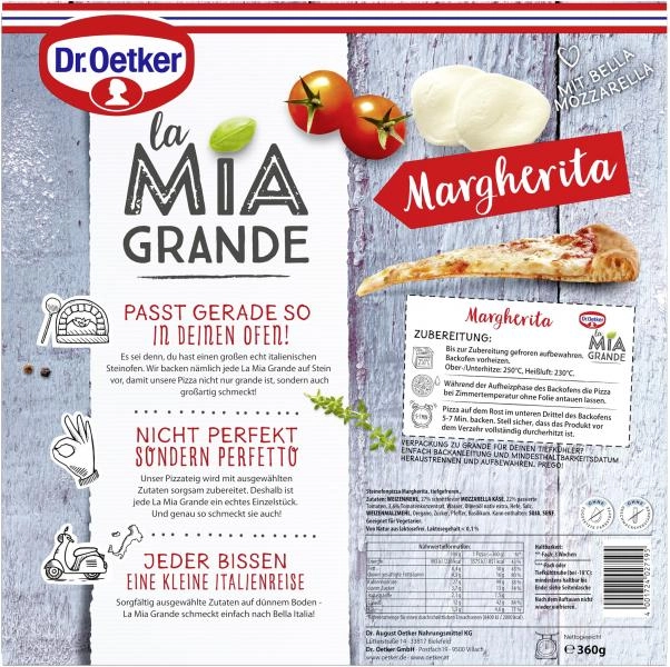 Dr. Oetker La Mia Grande Pizza Margherita