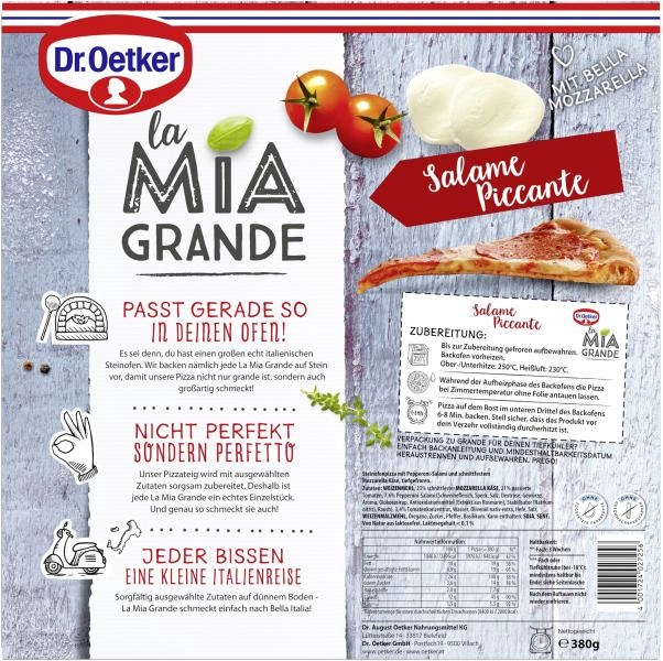 Dr. Oetker La Mia Grande Pizza Salame Piccante