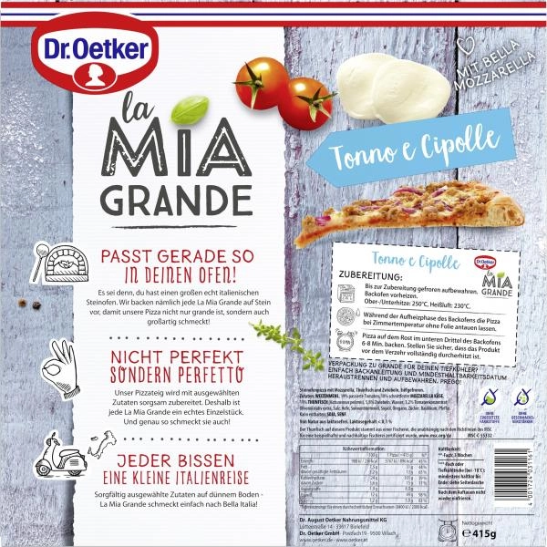 Dr. Oetker La Mia Grande Pizza Tonno e Cipolle