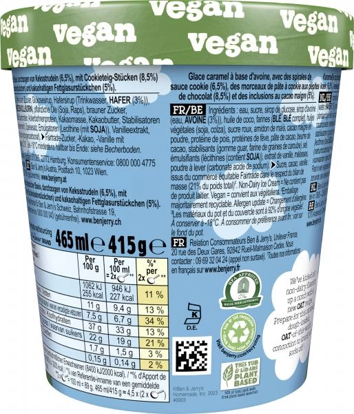 Ben & Jerry's Vegan Cookies On Cookie Dough Non-Dairy Ice Cream