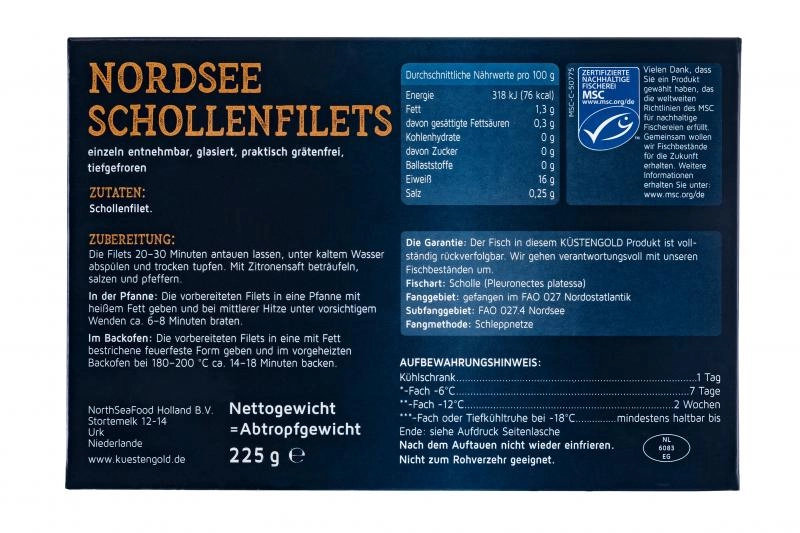 Küstengold Nordsee Schollenfilets