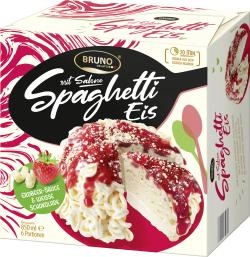 Bruno Gelato Spaghetti Eis mit Sahne