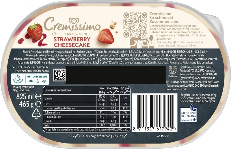 Langnese Cremissimo Strawberry Cheesecake