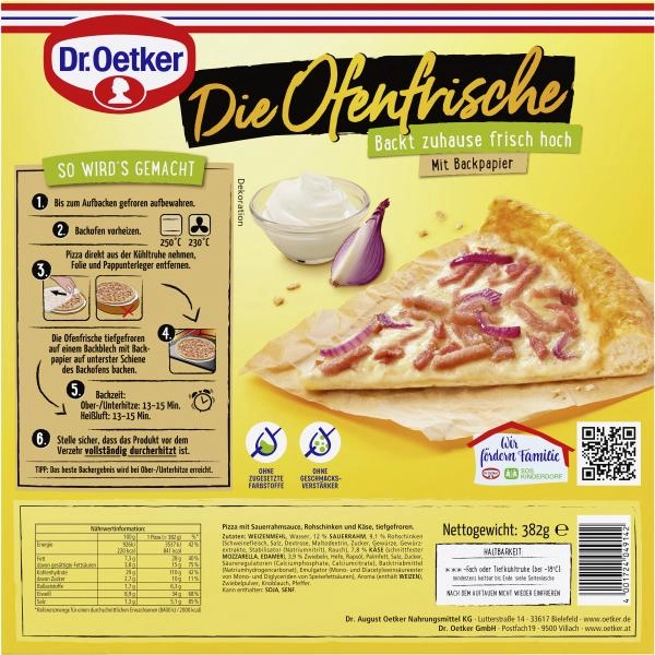 Dr. Oetker Die Ofenfrische Pizza Schinken-Sauerrahm