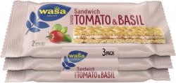 Wasa Knäckebrot Sandwich Käse, Tomate und Basilikum